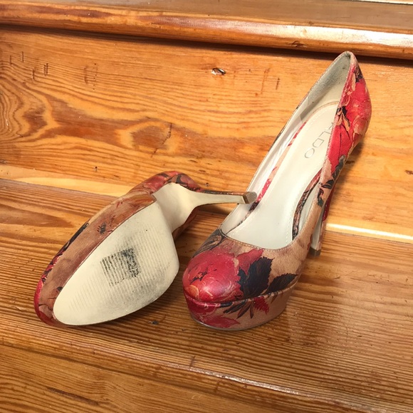 ALDO Destime Printed Leather Heels size 37 6.5 7 - Picture 6 of 6